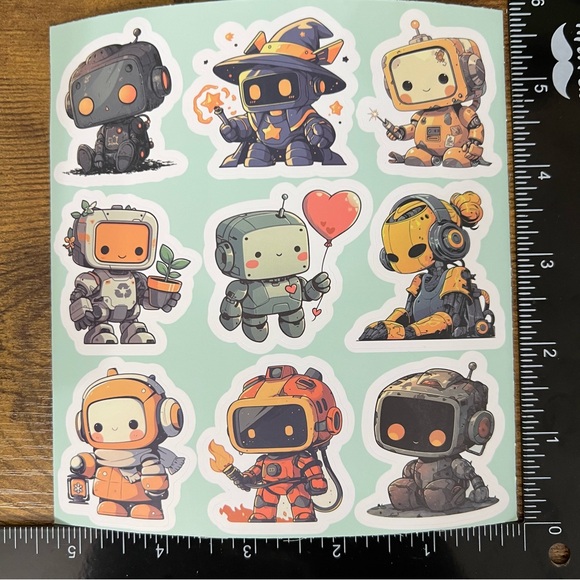 55pc Cute Anime Robot Stickers | Laptop, Planner, Water Bottle - Picture 7 of 8